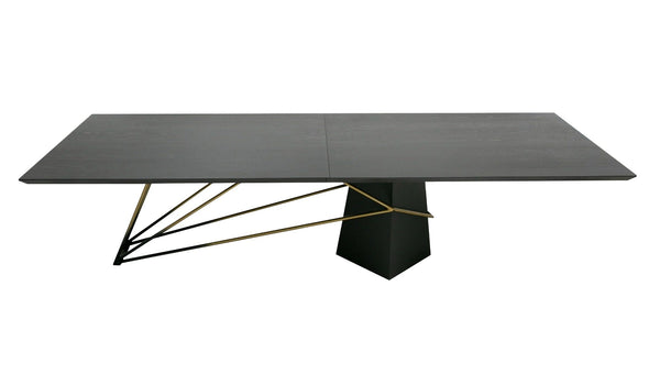 126" Obssedia - Glam Black Ash + Stainless Steel Dining Table
