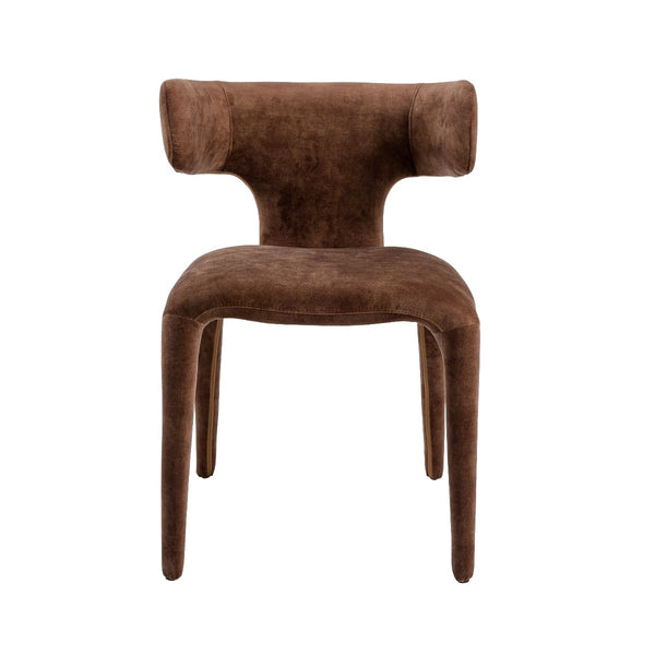 Simone Modern Camel Velvet Fabric Dining Chair