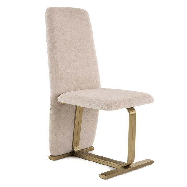 Uriel Modern Beige Linen + Brushed Brass Dining Chair (Set of 2)