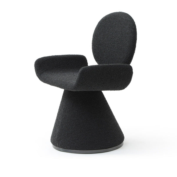 Odessa Contemporary Black Fabric + Brushed Black Gun Dining Chair