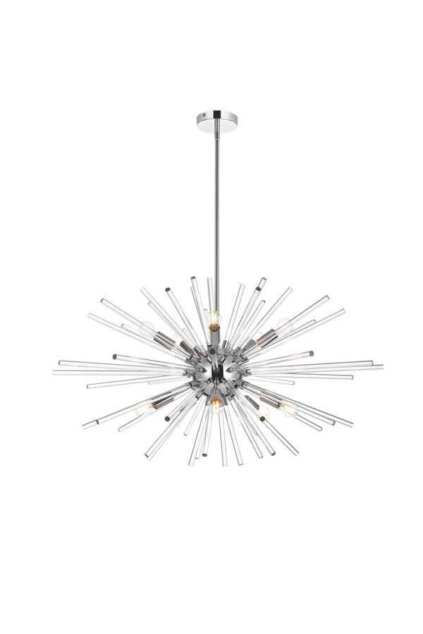 Porto 10 Light 32" Wide Crystal Sputnik Chandelier with Clear Royal Cut Crystals CHROME