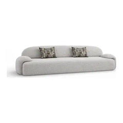 Audra Grey Curved Bouclé Sofa
