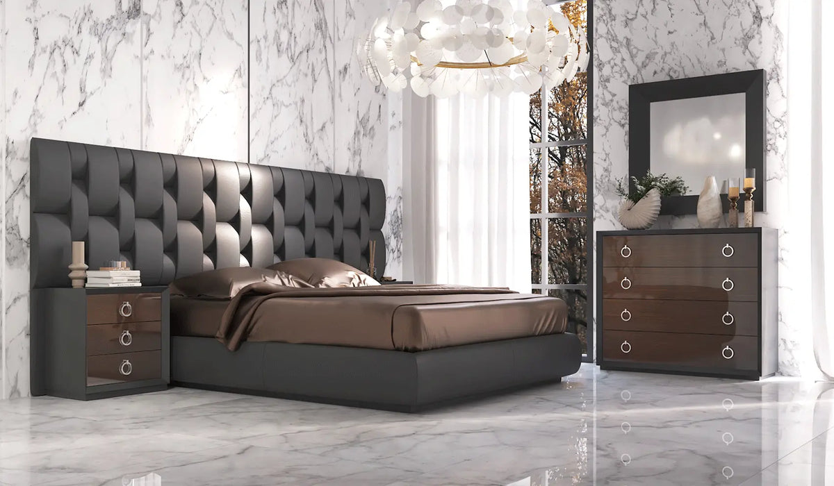 4-Piece Giorgio Black Storage Wall Bedroom Set Maison Evoque