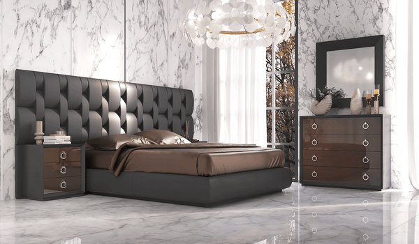 4pc Giorgio Black Storage Wall Bedroom Set
