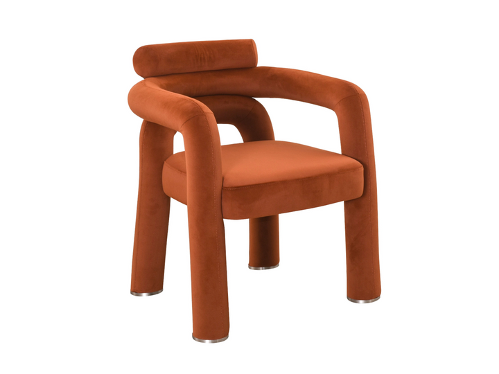 Ravena Dining Arm Chair | Siena Burnt Orange Performance Velvet