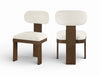 Rome Linen Upholstered Dining Chair – Dark Walnut (Set Of 2) Atlantic