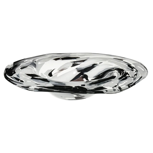 Gisli Black & White Opaque handcrafted Glass Decorative Bowl