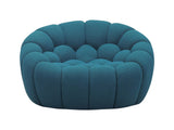 Halo Modern Curved Dark Teal Fabric Chair