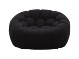 Halo Modern Curved Black Fabric Chair