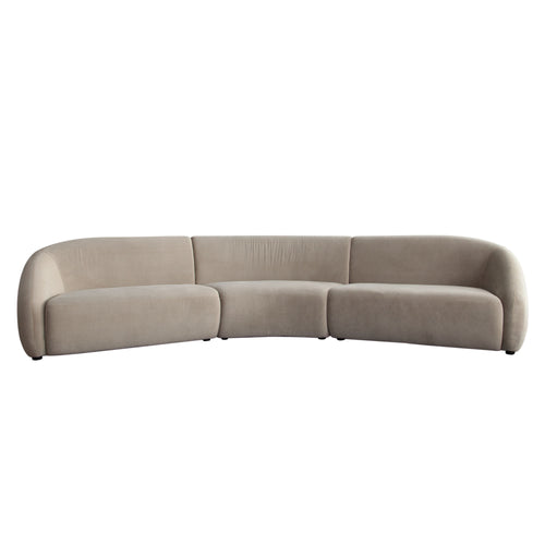 3Pc Vega Sectional Sofa in Fawn Faux Alpaca Fabric