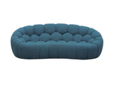 Halo Modern Curved Dark Teal Fabric Loveseat