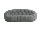 Halo Modern Curved Grey Fabric Loveseat