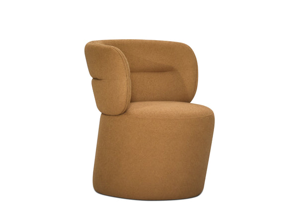 Eclipse Dining chair in Mustard Smooth Boucle.