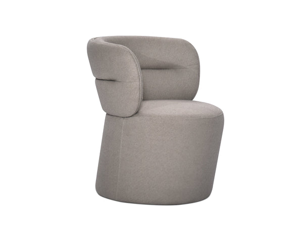 Eclipse Dining chair in Grey Smooth Boucle.
