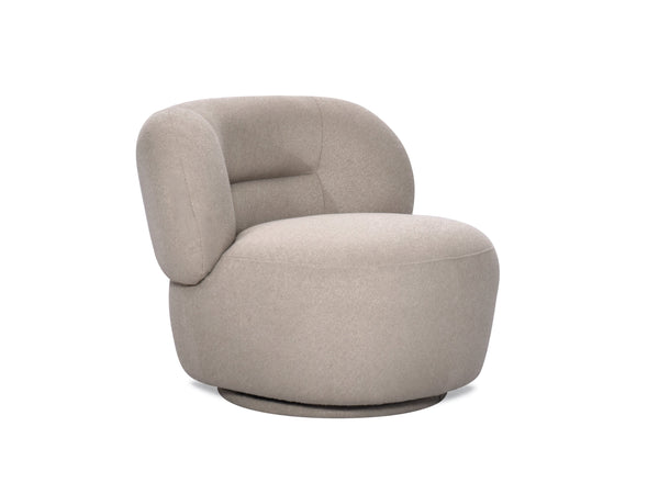Eclipse Swivel Accent Chair Taupe grey in Smooth Boucle