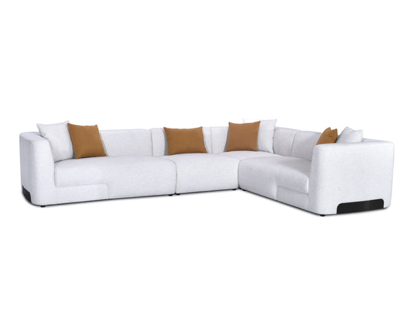 Solara Ivory Fabric Sectional Sofa