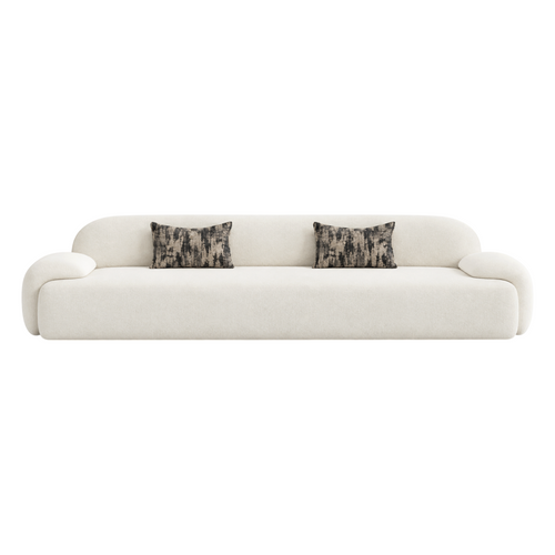 Audra Ivory Curved Bouclé Sofa