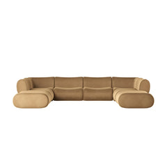 Zola 8-Piece Latte Brown Performance Velvet Modular U-Shaped Sectional Sofa