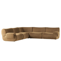 Zola 5-Piece Latte Brown Performance Velvet Modular L-Shaped Sectional Sofa