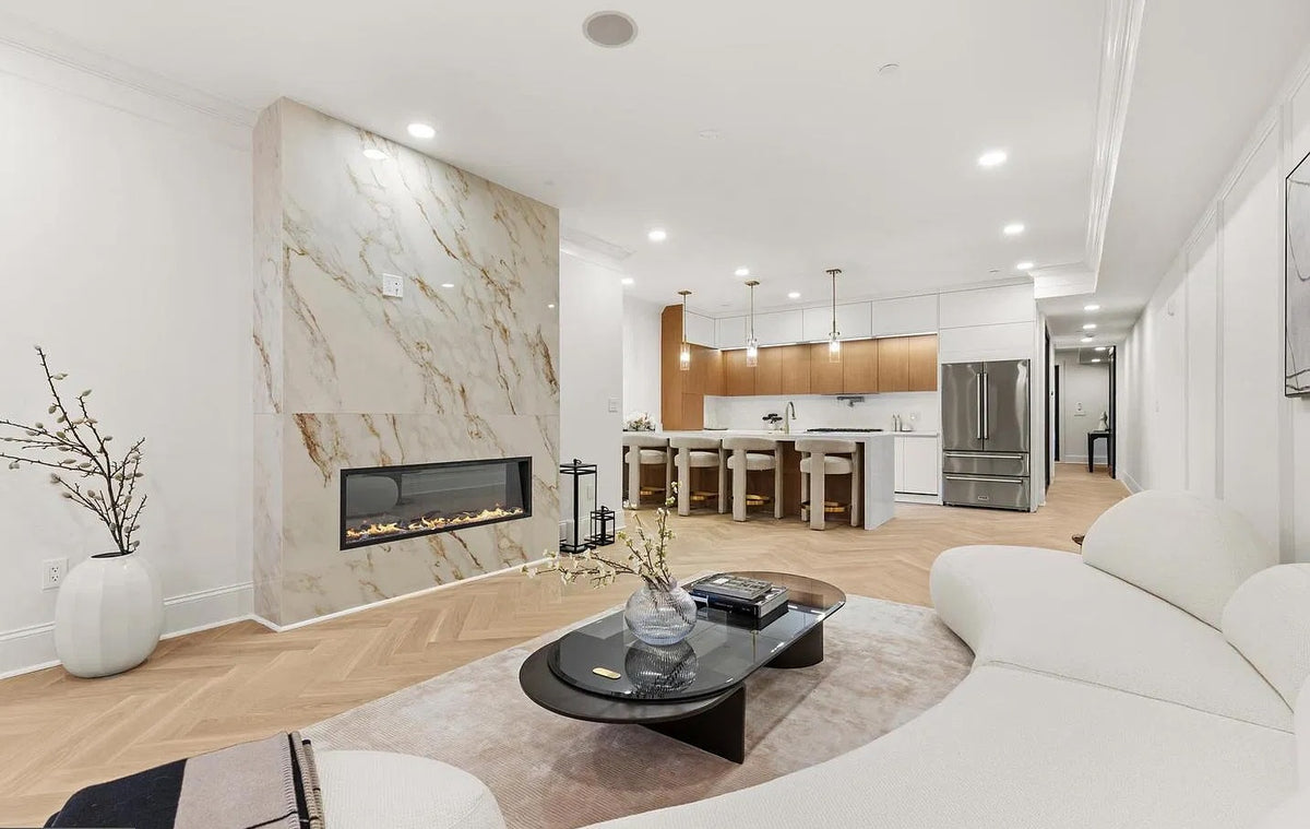 Empire Style Historic Property living room in Washington, DC featuring the Ritson 3-Piece Sectional and Nova Counter Chair