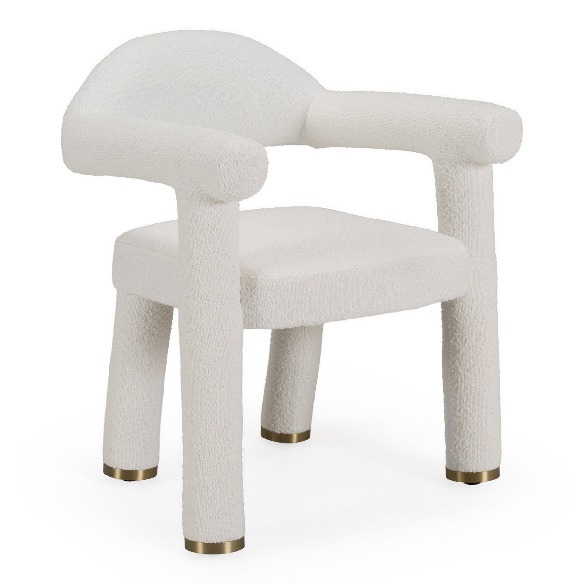 Sculpt Modern Off-White Bouclé Dining Armchair Vivere Premium