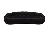 Halo Modern Curved Black Fabric Sofa