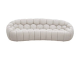 Halo Modern Curved Beige Fabric Sofa