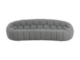 Halo Modern Curved Grey Fabric Sofa