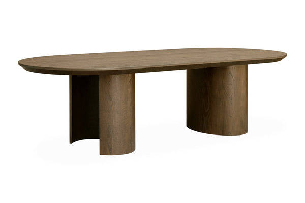 106" San Mateo Oval Caramel Oak Dining Table