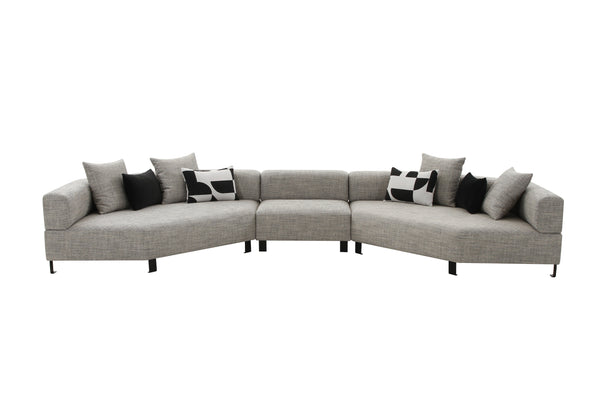 McAllister 3 Pc Grey Fabric Sectional