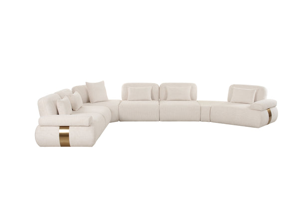 Astor 7Pc Modular Cream Fabric Sectional