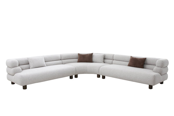 3Pc Benton Boucle Fabric Sectional
