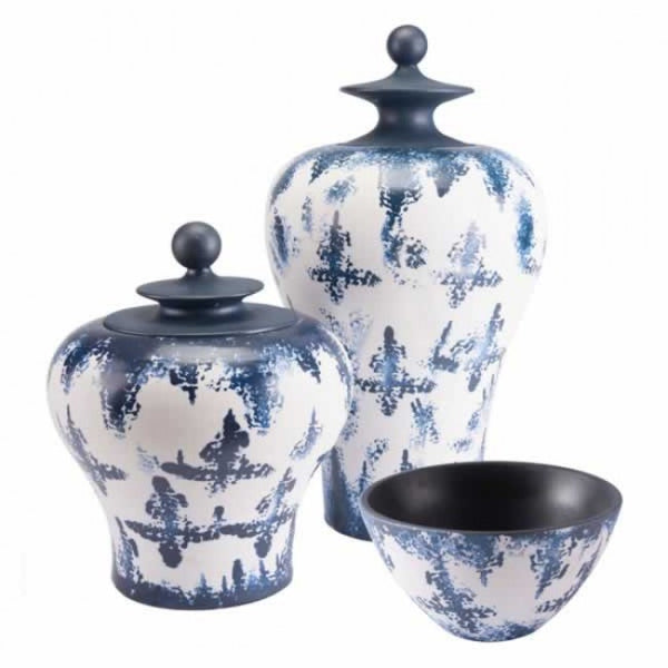 Mar Md Temple Jar Blue & White