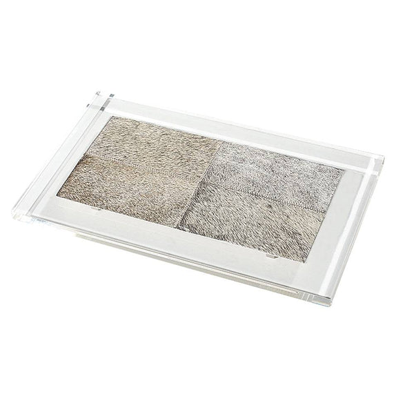 Hair on Leather Transparent Decorative Tray