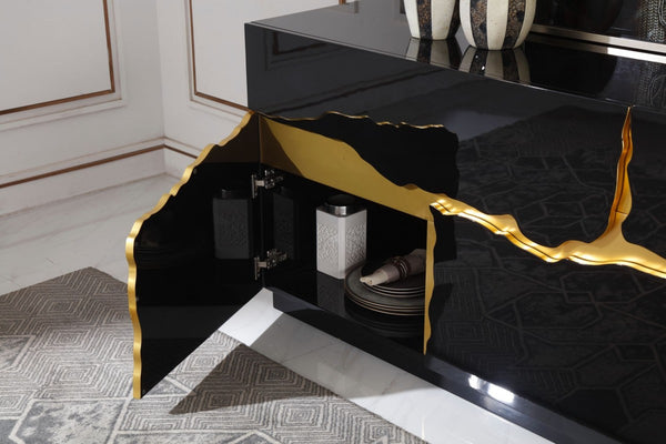 Oslo Modern Black & Gold Buffet
