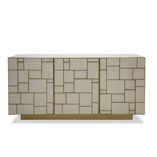 Aurelia Mid-Century Modern Cream Ash + Gold Buffet