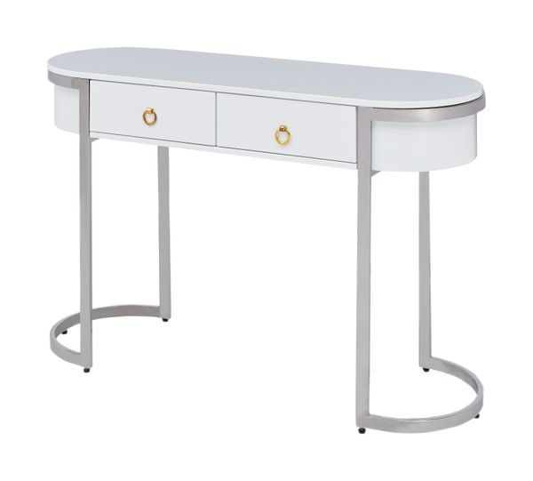 Maisonet Console Table in White & Silver