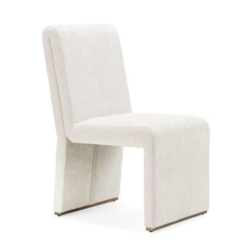 Sutton Modern Beige Fabric + Antique Brass Dining Chair (Set of 2)