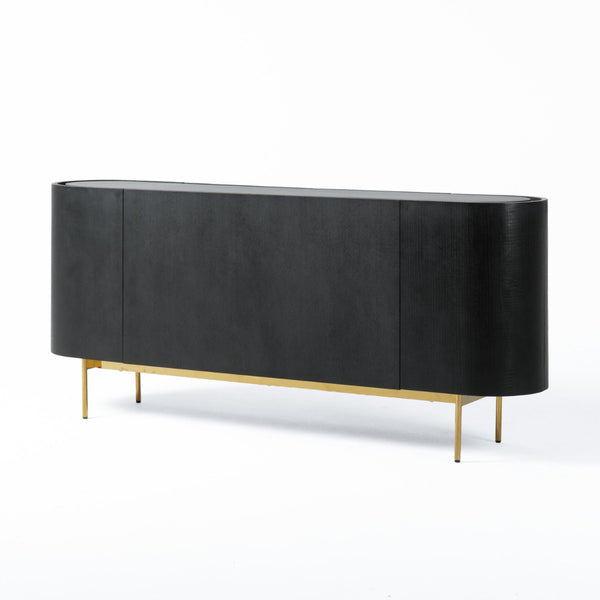 Dame Mid-Century Modern Black Oak + Brass Buffet