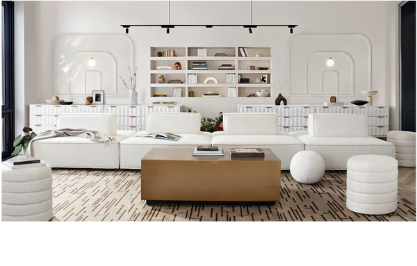 4Pc Ivy Boucle Modular Lounger sectional