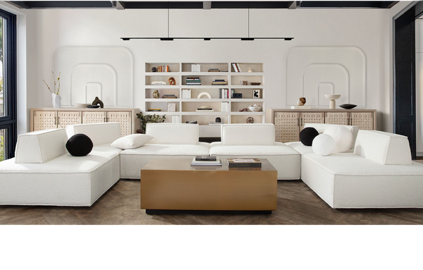 6Pc Ivy Boucle Modular Lounger sectional