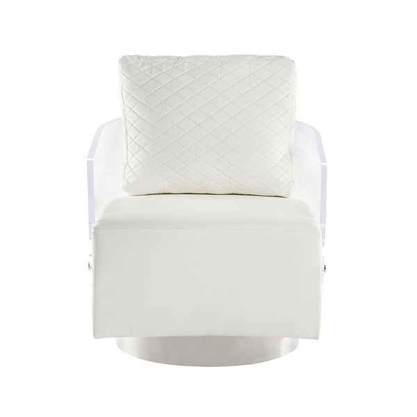 Ravenna Contemporary Acrylic Back Swiveling Accent Chair