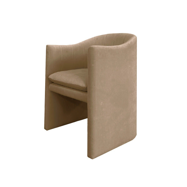 Boutique Modern Beige Fabric Dining Chair