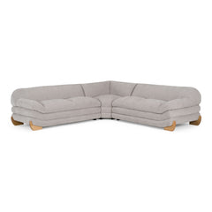 Take It Easy Light Grey 3-Piece Modular Corner Sectional Sofa