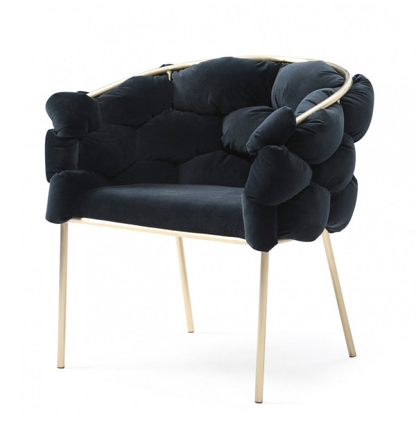 Cinzia Black Velvet/Brushed Brass Dining Chair