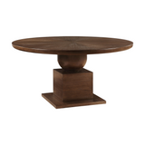 60" Albany Solid Brown Walnut Wood And Oak Veneer Dining Table