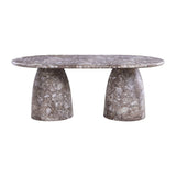 78" Naples Marble Finish Indoor / Outdoor Concrete Dining Table - Brown