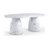 78" Naples Marble Finish Indoor / Outdoor Concrete Dining Table - White