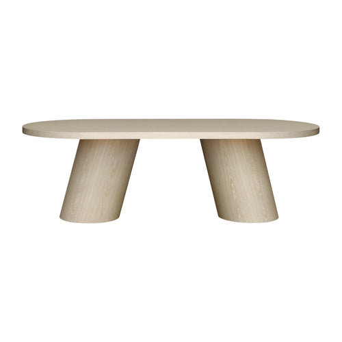 94.5" Potomac Valley Oval Dining Table Whitewashed Oak