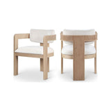 Capri Cream Velvet Upholstered Dining Chair – Natural Wood Frame (Set Of 2)